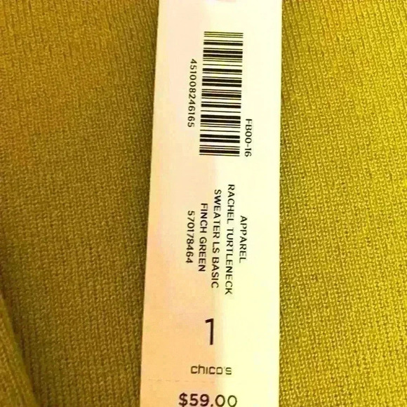 Chico Grinch Green Turtleneck size 1 - Picture 2 of 2